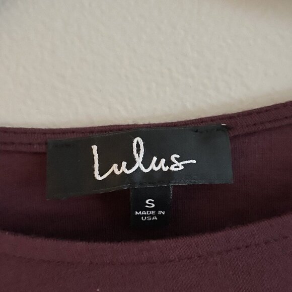 Lulus Wmn S Burgundy Jersey Knit Long Sleeve Backless Kiss And Tell Sheath Dress - Picture 6 of 10